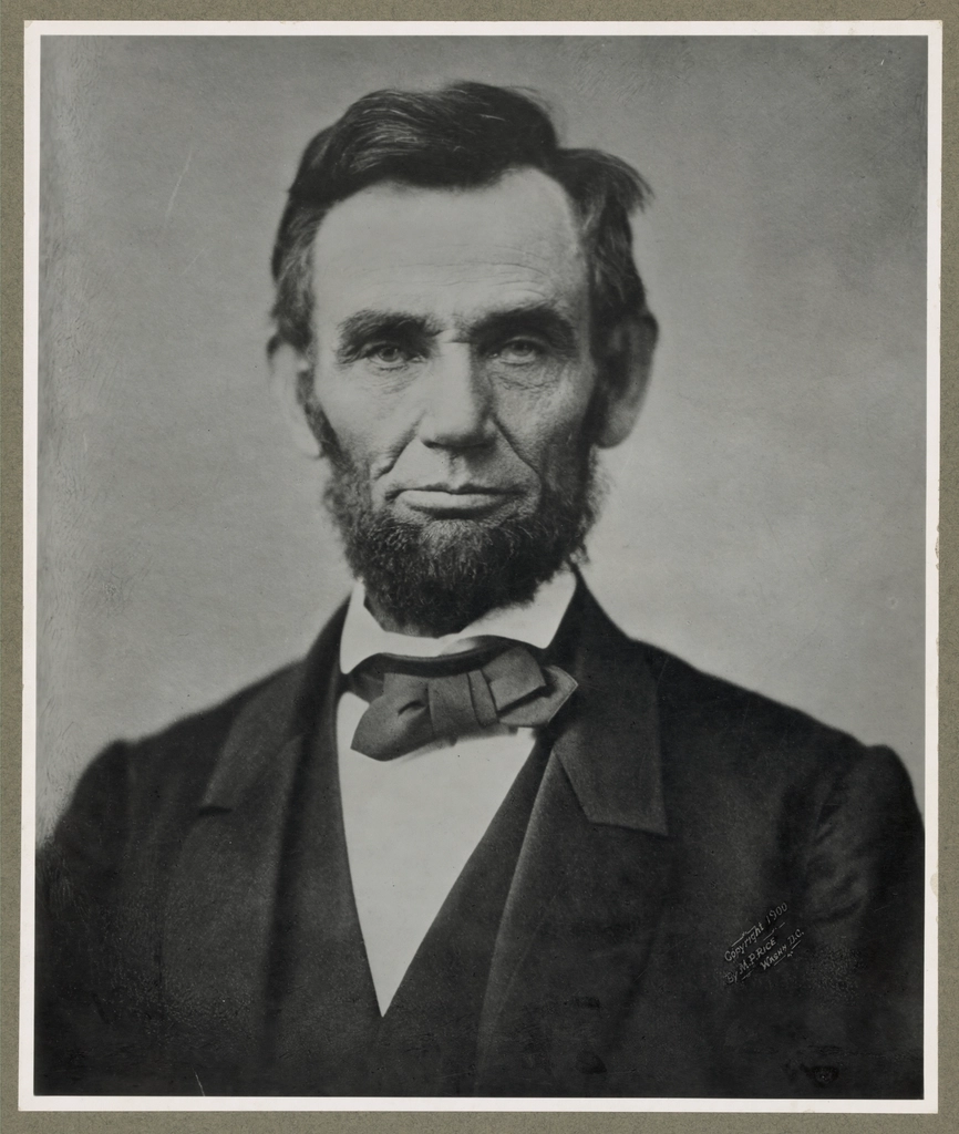 Abraham Lincoln, head-and-shoulders portrait, facing