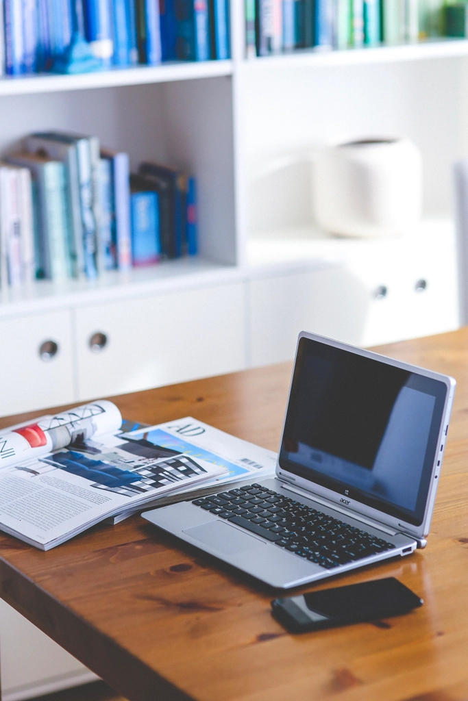 Acer laptop, workspace, location unknown