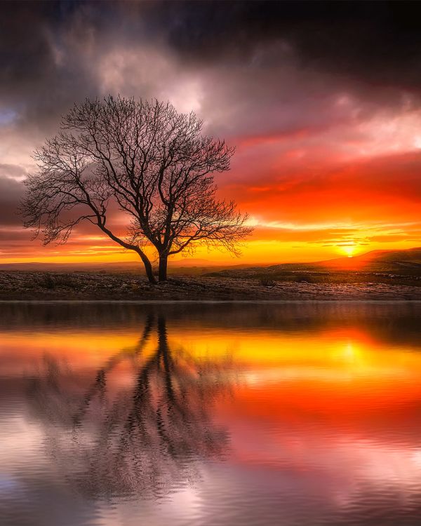 After Photoshop - awesome sunset with water reflections