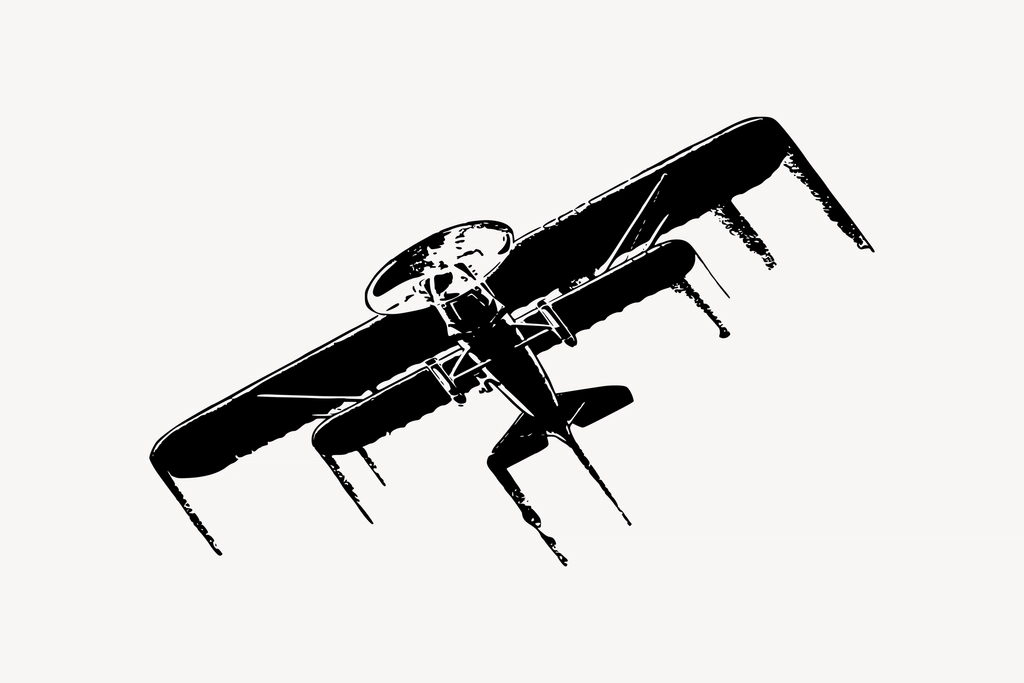 Airplane clipart, drawing illustration vector