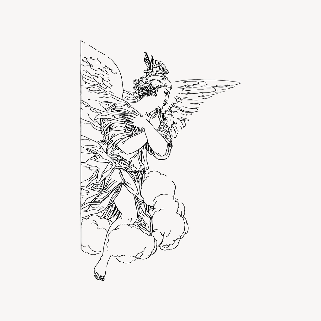 Angel clipart, drawing illustration vector