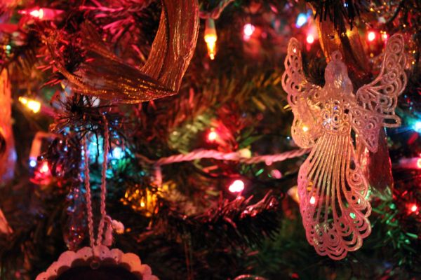 Angel Ornament in a Christmas Tree