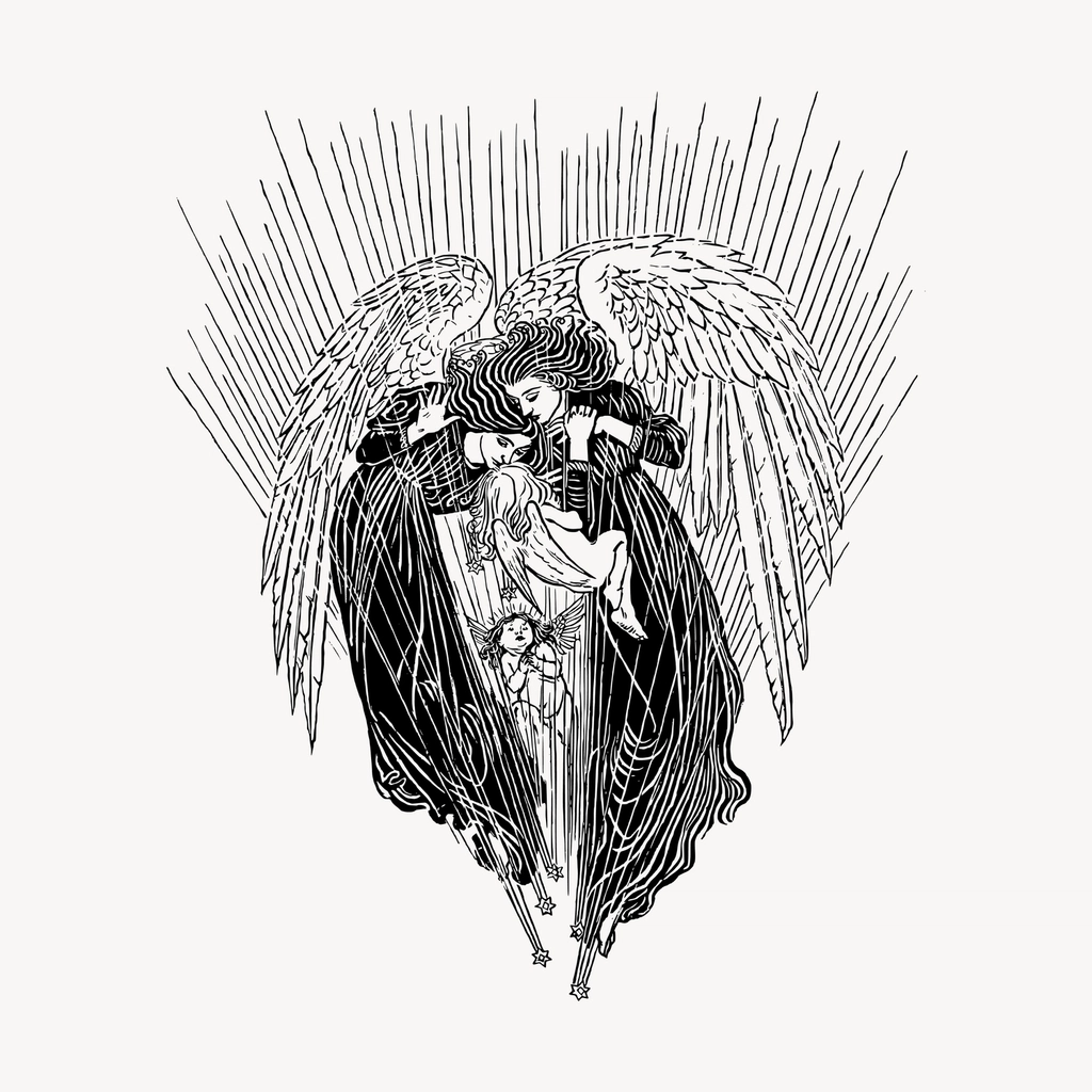Angels heaven hand drawn clipart