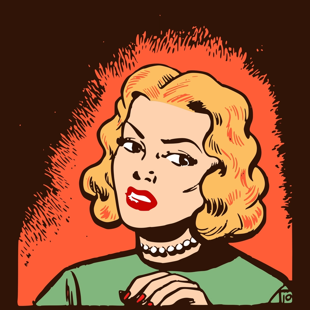 Angry woman clipart, cartoon character