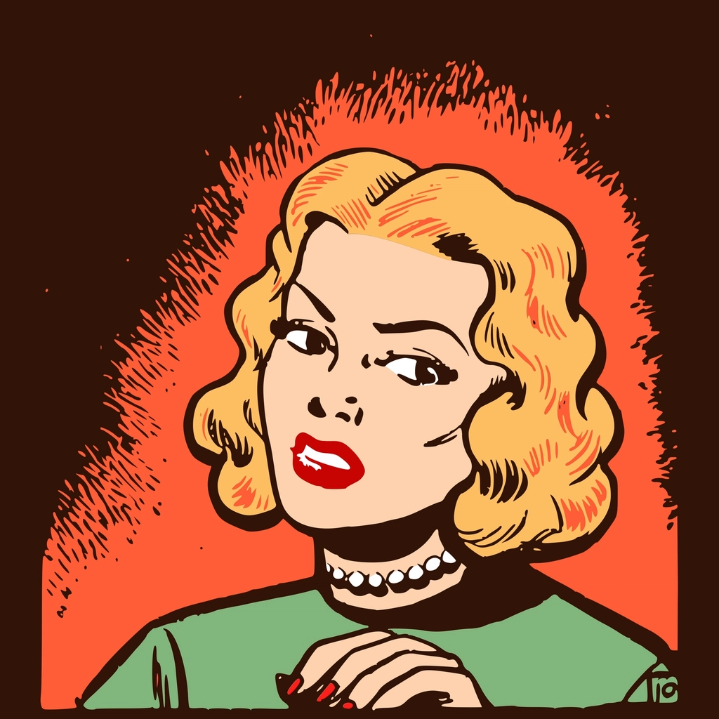 Angry woman clipart, cartoon character
