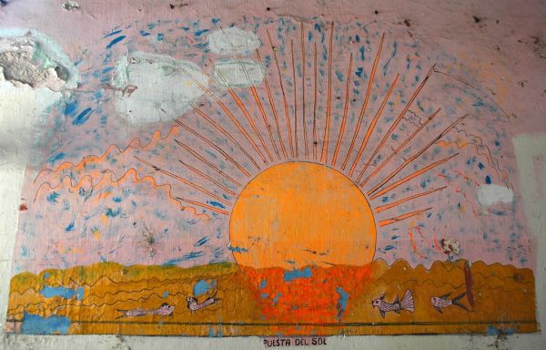 Antique Mexican painting, Puesta Del Sol, Hotel Belmar, Mazatlan, Sinaloa, Mexico