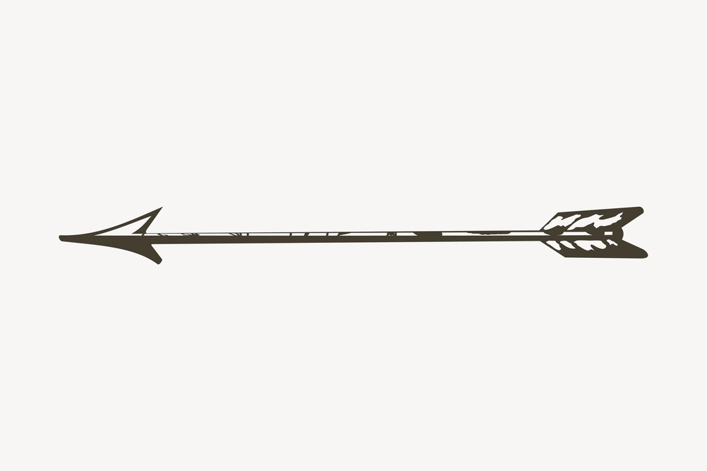 Arrow hand drawn clipart, black