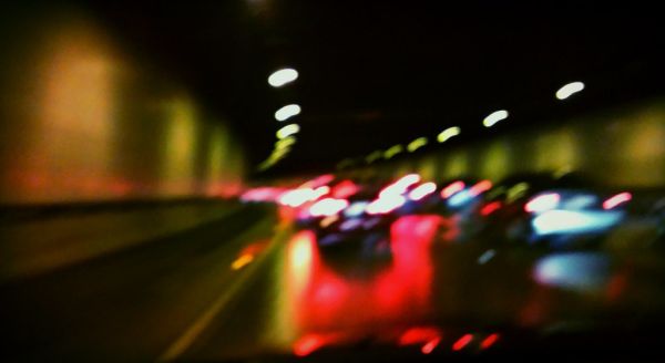 Art of Hi 90 tunnel; beauty of the American highway, blur, abstract, Mercer Island, Washington, USA
