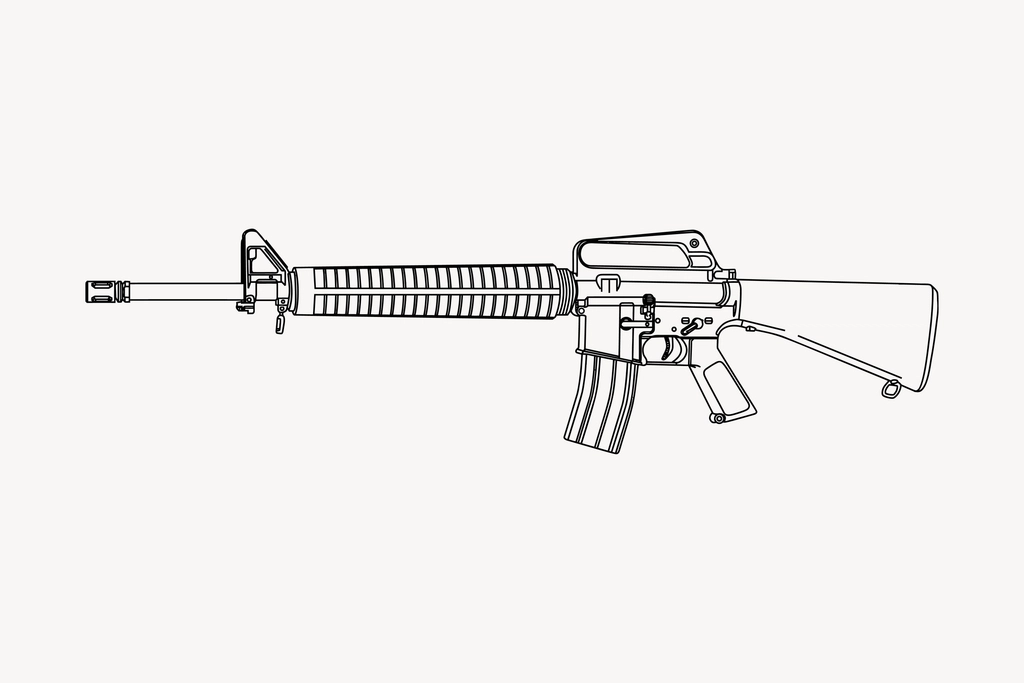 Assault rifle clipart, drawing illustration
