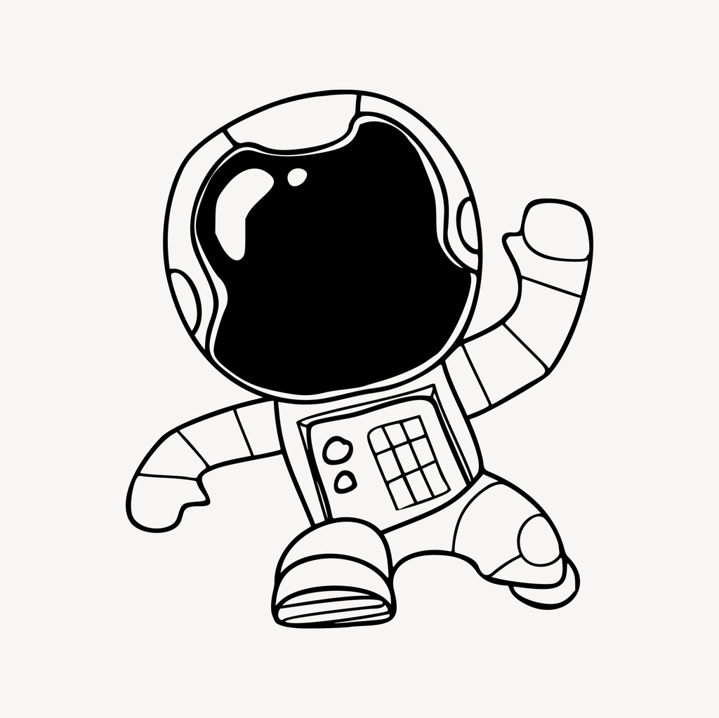 Astronaut clipart, cartoon character illustration