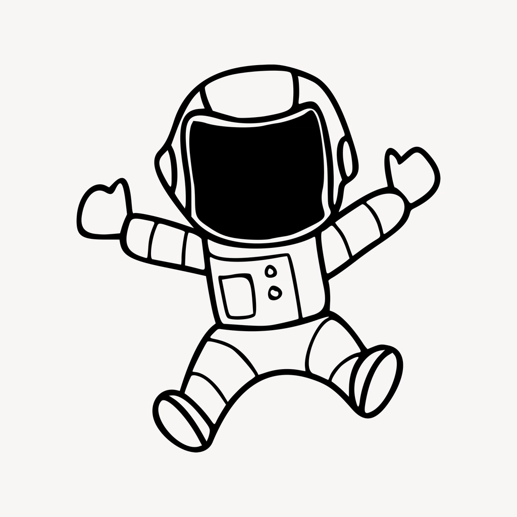 Astronaut clipart, cartoon character illustration