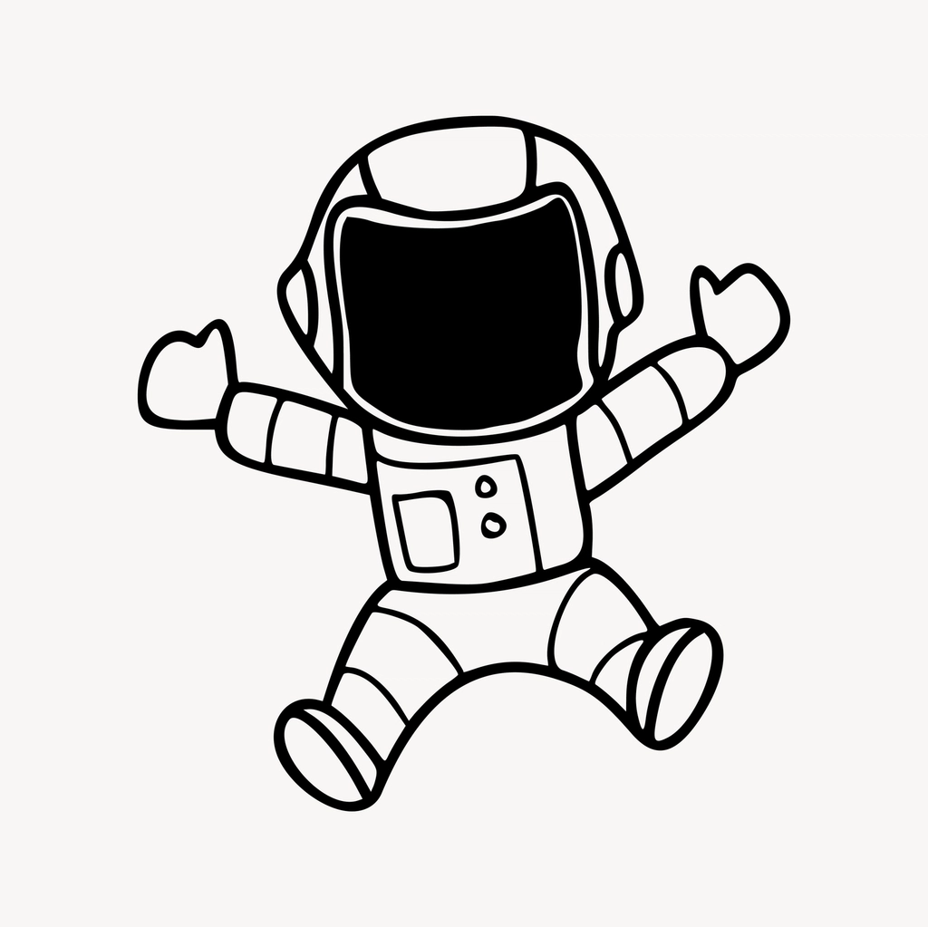 Astronaut clipart, cartoon character illustration