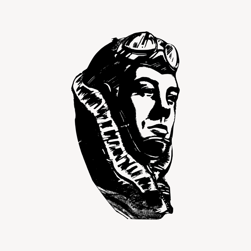 Aviator guy clipart, drawing illustration