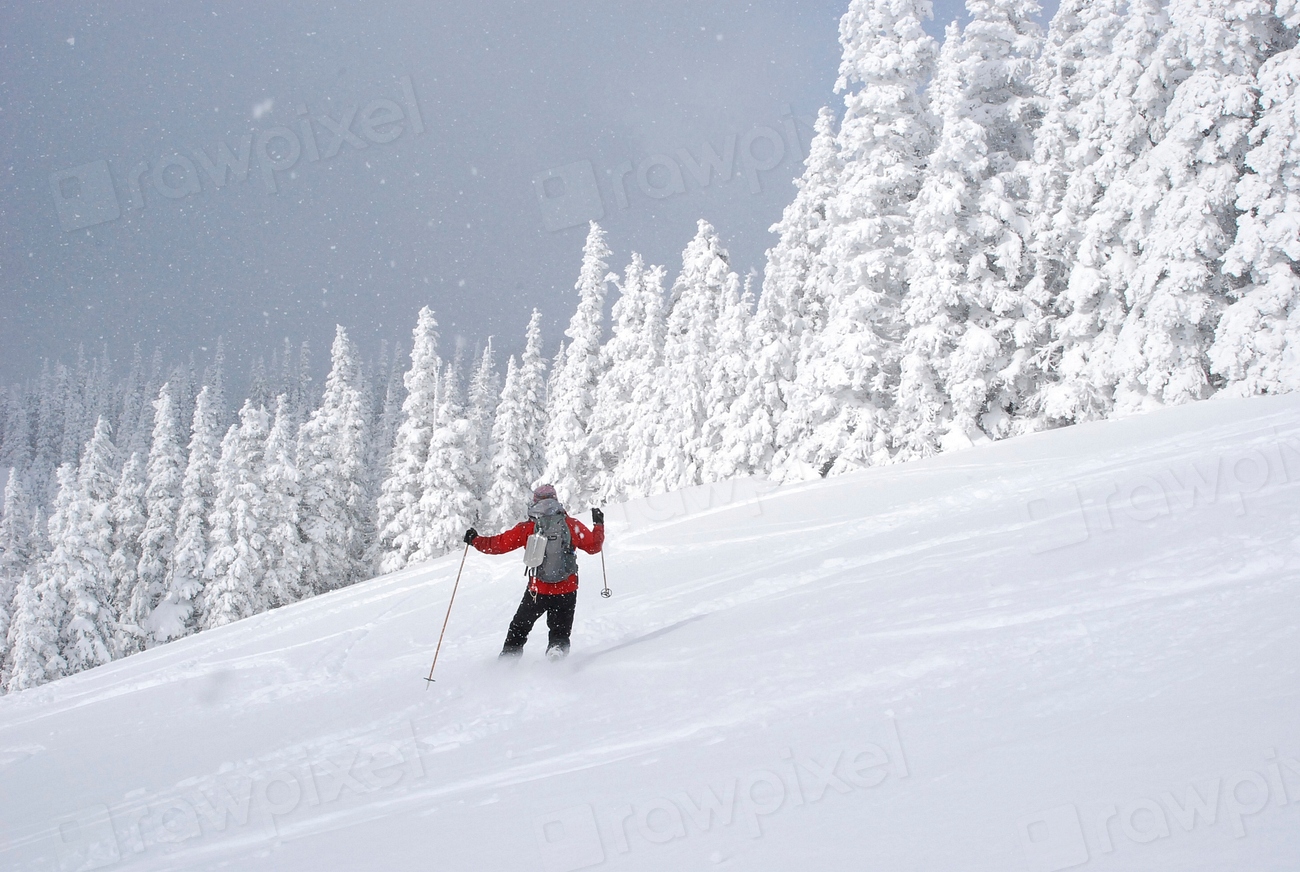 Backcountry skier winter snow