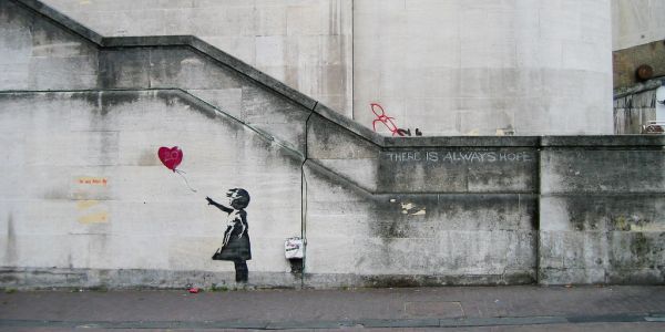 Banksy Girl and Heart Balloon