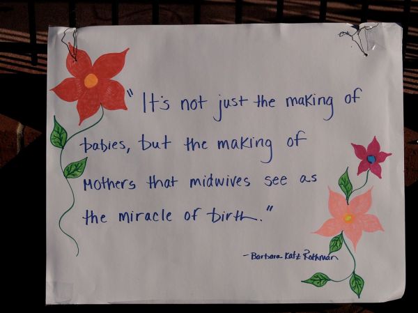 Barbara Katz Rothman Quote On A Sign In 'Tribute To Takoma Midwives' (Takoma Park, MD)