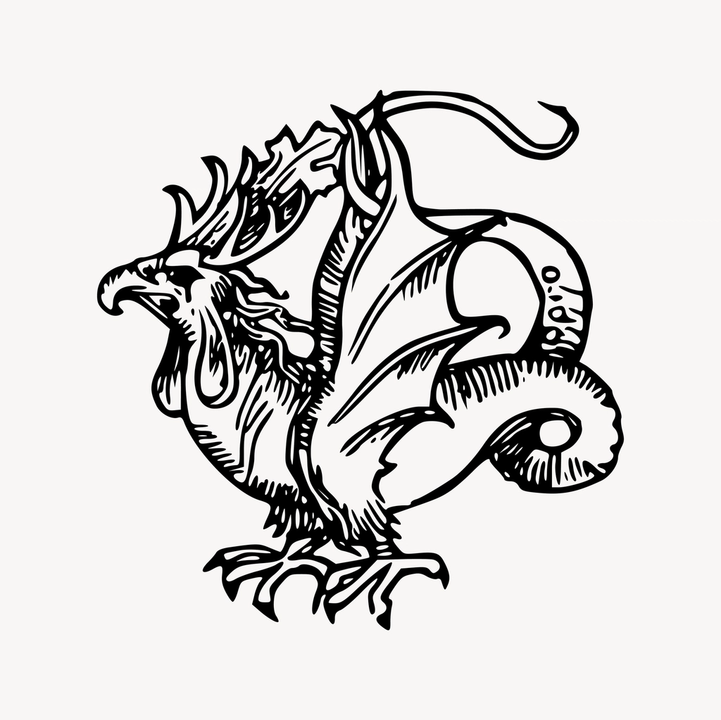 Basilisk clipart, drawing illustration vector