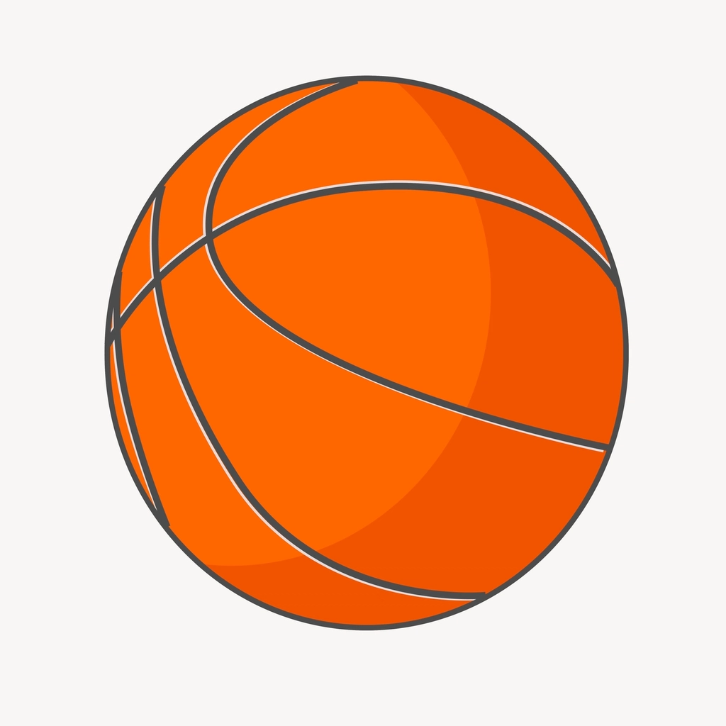 Basketball clipart, drawing illustration vector