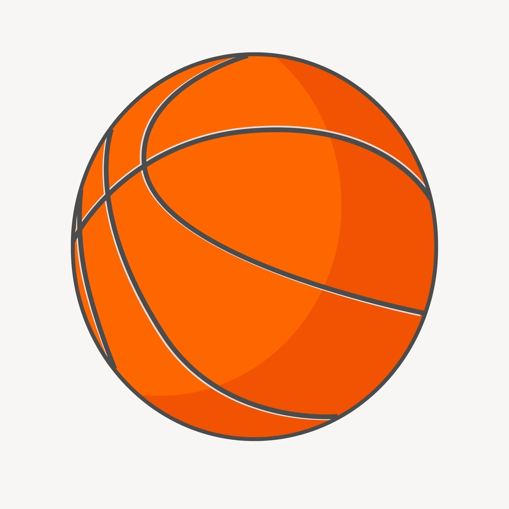 Basketball collage element clipart, drawing