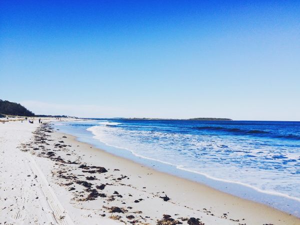 Beach with Blue Ocean Water