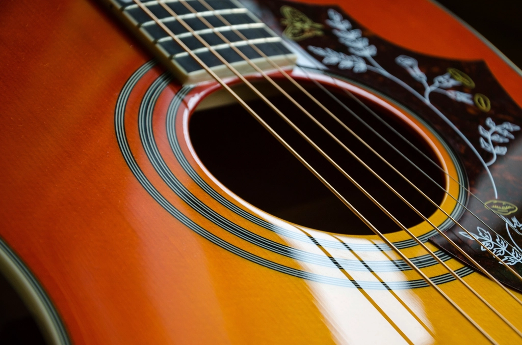 Beautiful acoustic guitar, musical instrument