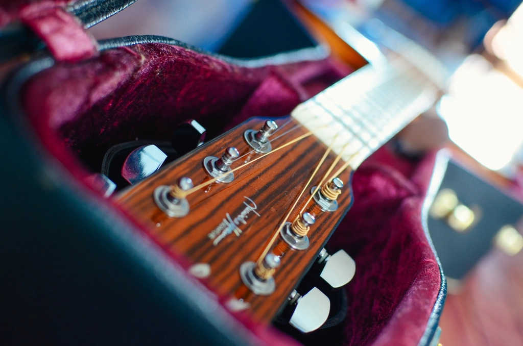 Beautiful acoustic guitar, musical instrument