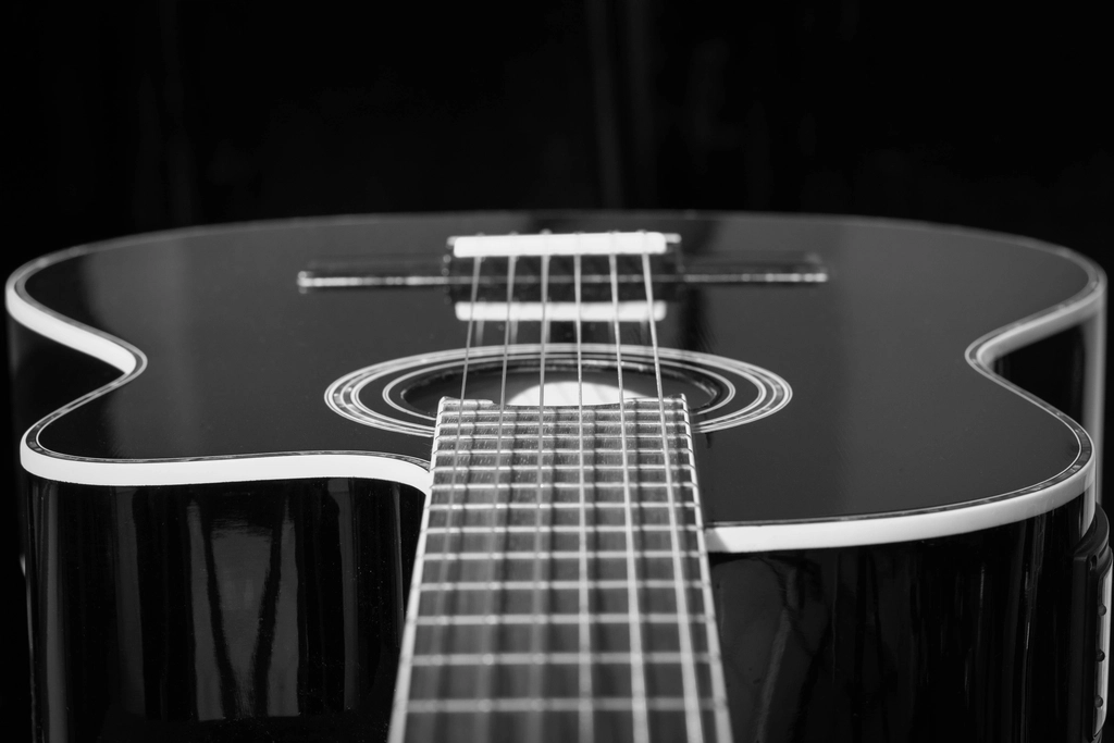 Beautiful acoustic guitar, musical instrument