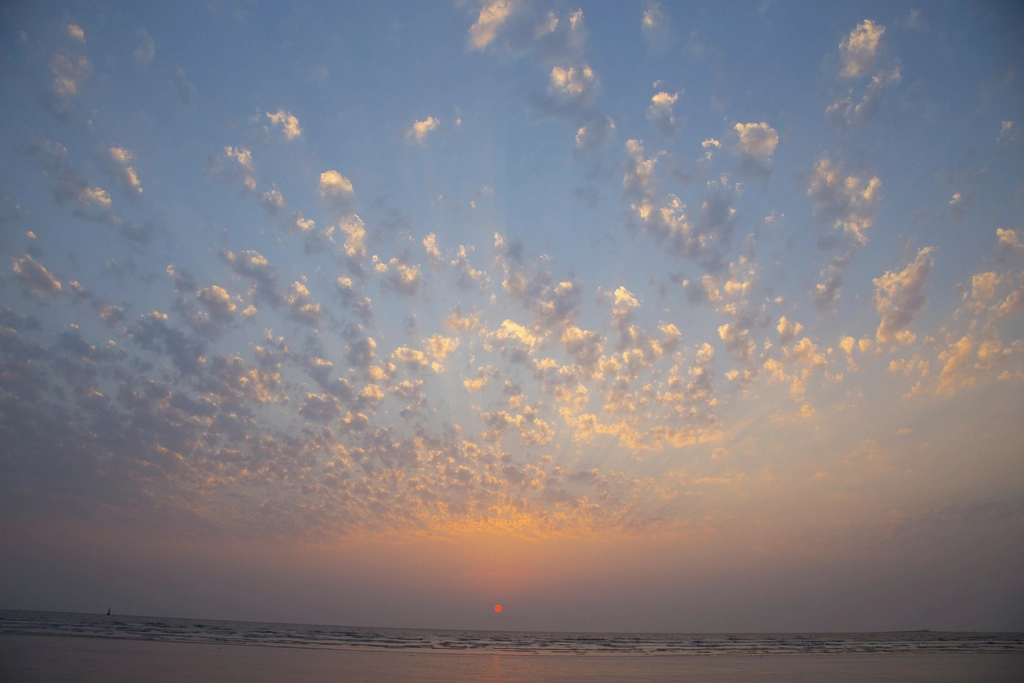 Beautiful beach sunset landscape scenery