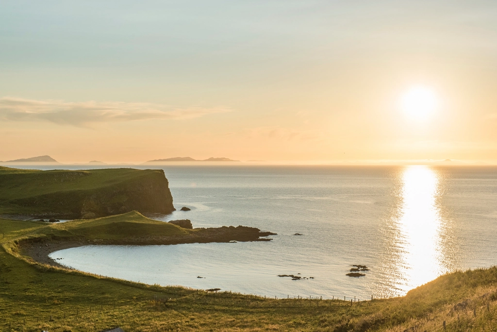 Beautiful beach sunset landscape scenery