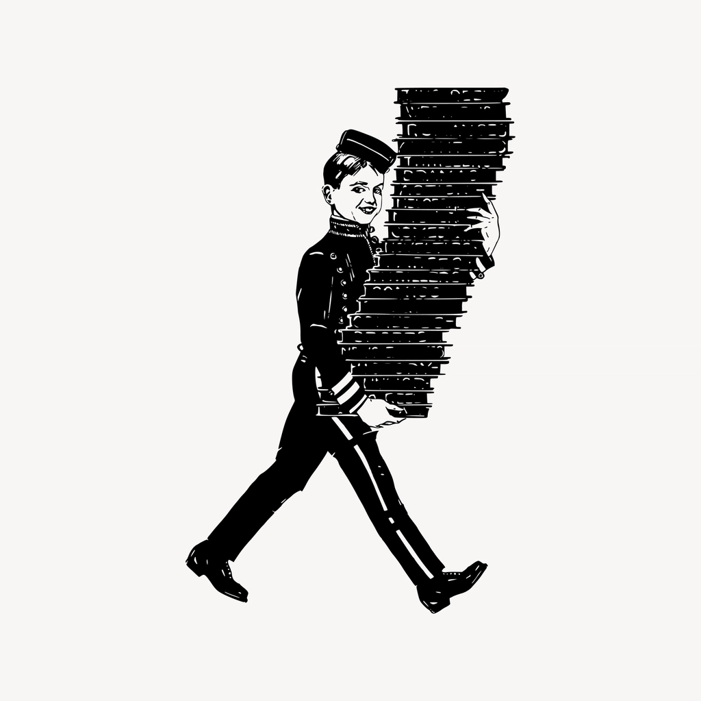 Bellhop clipart, drawing illustration vector