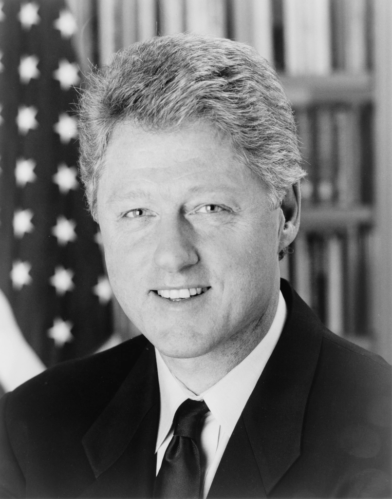Bill Clinton, head-and-shoulders portrait, facing