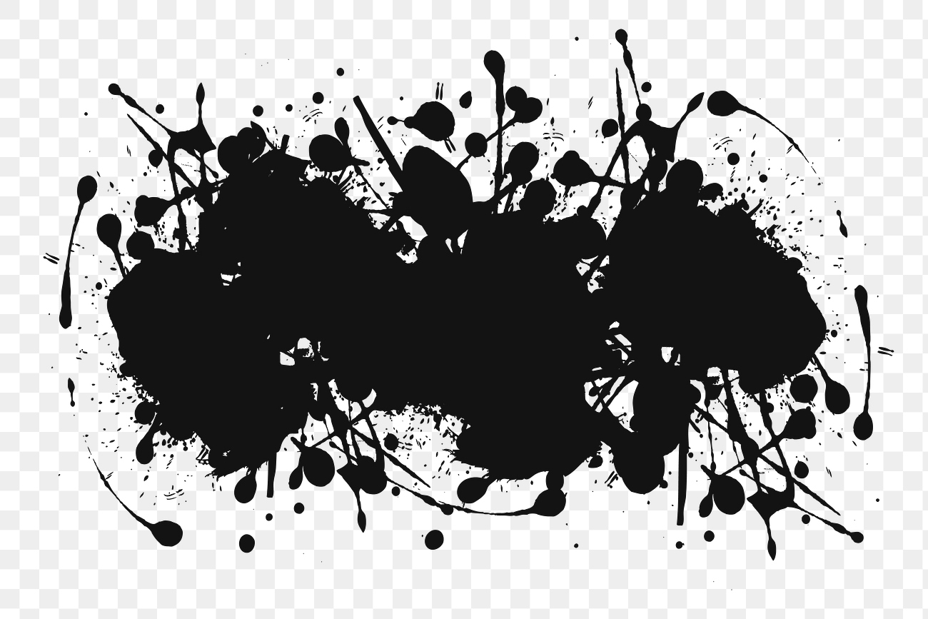 Black abstract art png, transparent