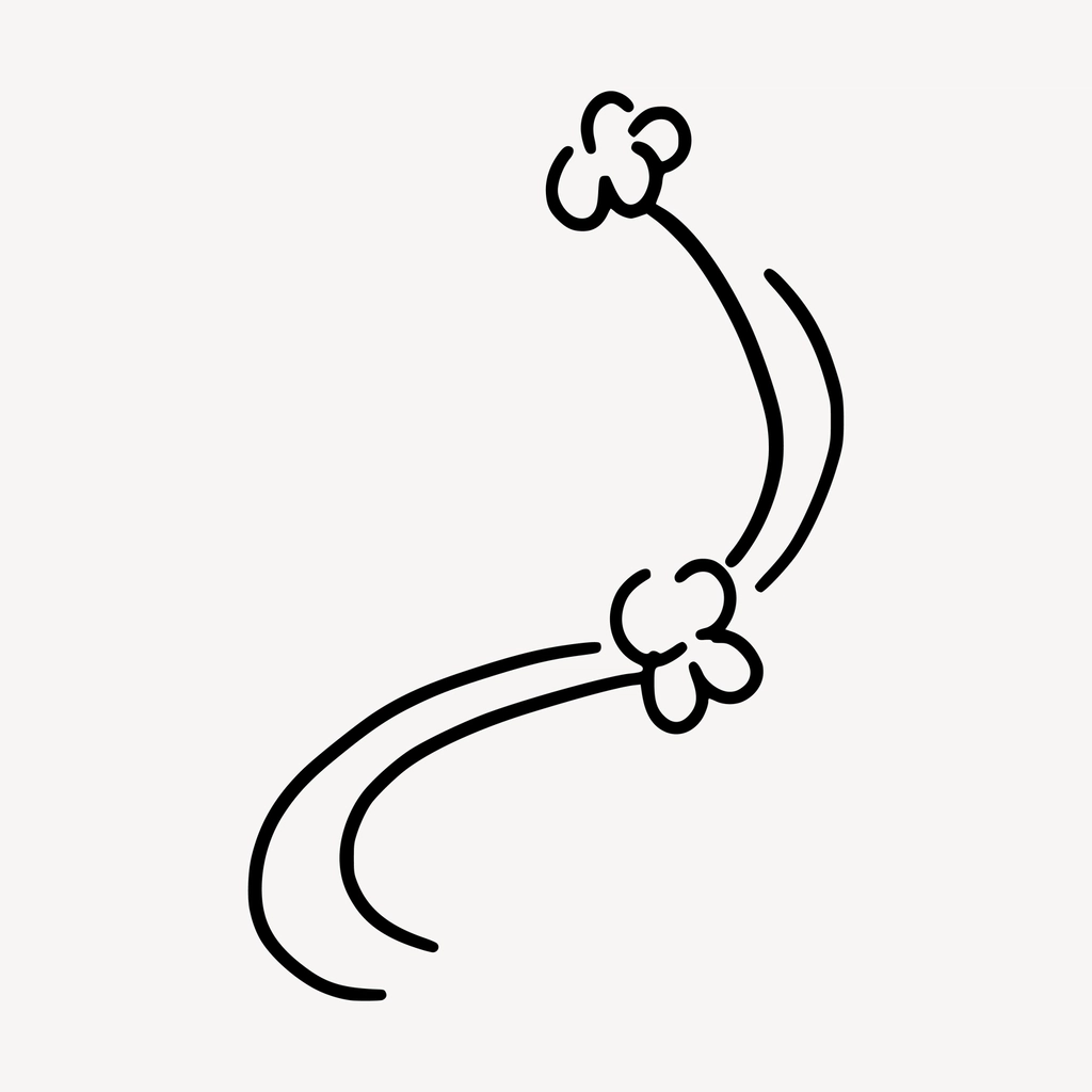 Black flower line art illustration
