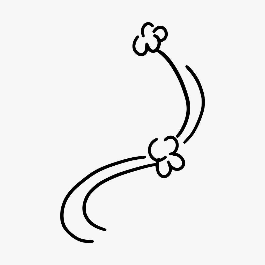 Black flower line art illustration