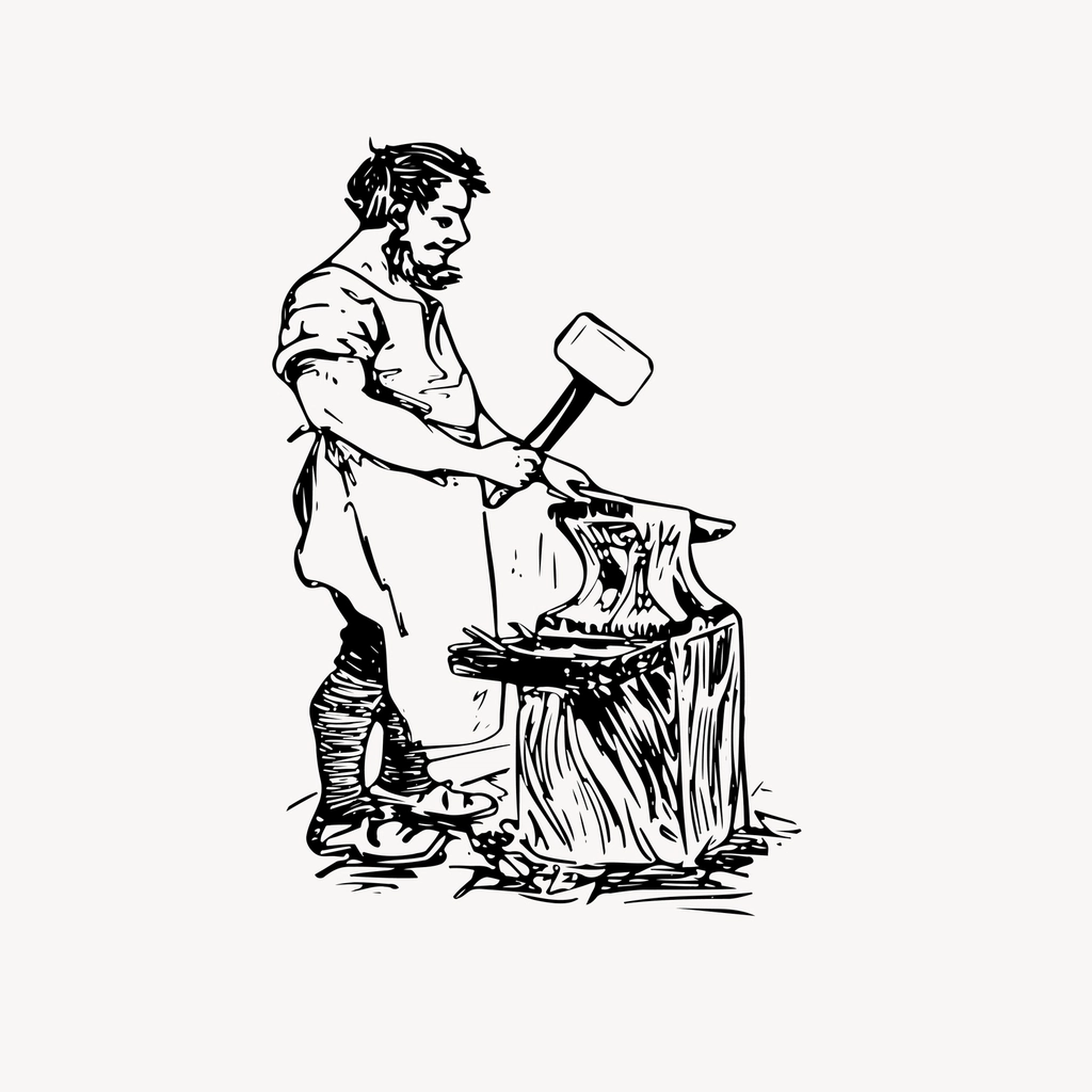 Blacksmith clipart, drawing illustration vector