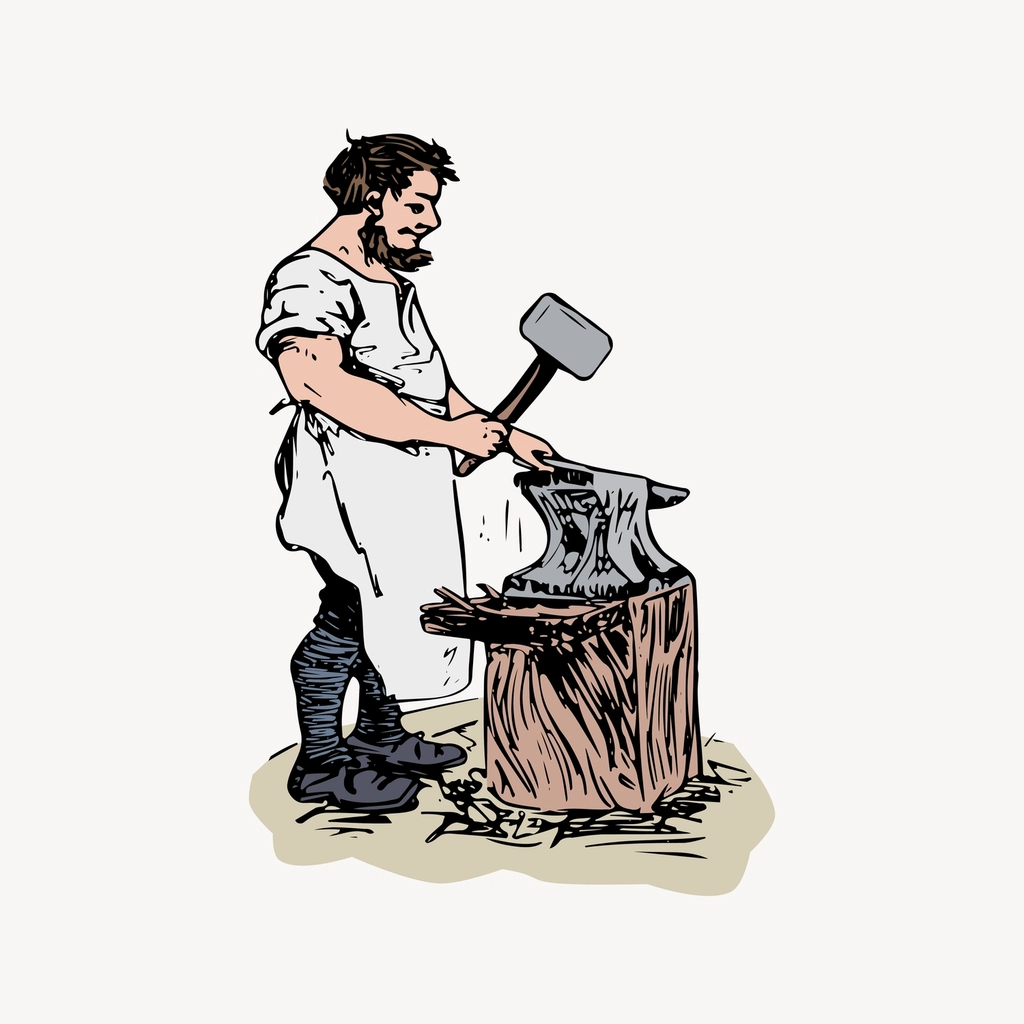 Blacksmith clipart, drawing illustration vector