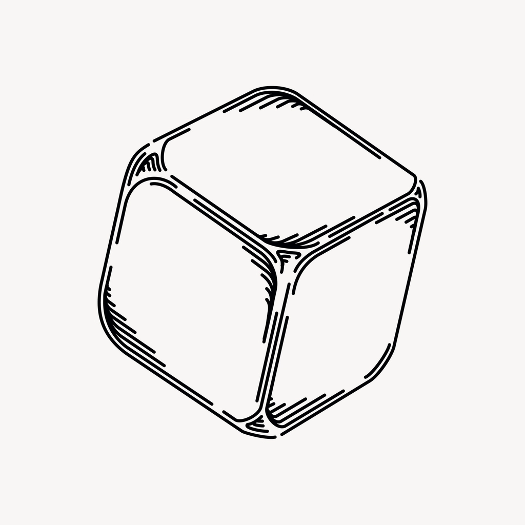 Blank dice clipart, drawing illustration