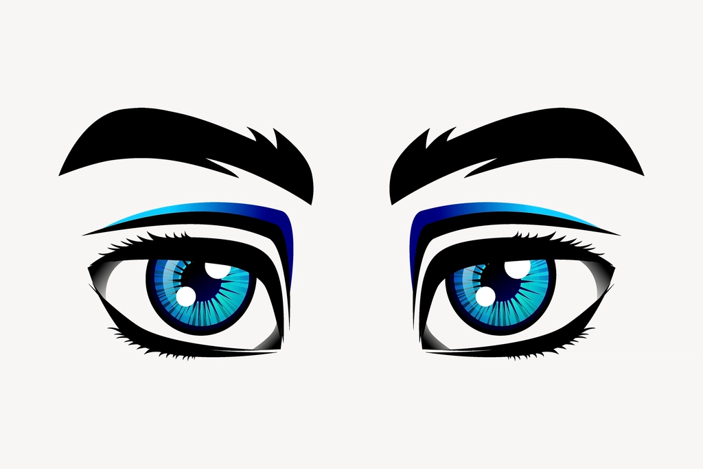 Blue eyes clipart, cartoon character