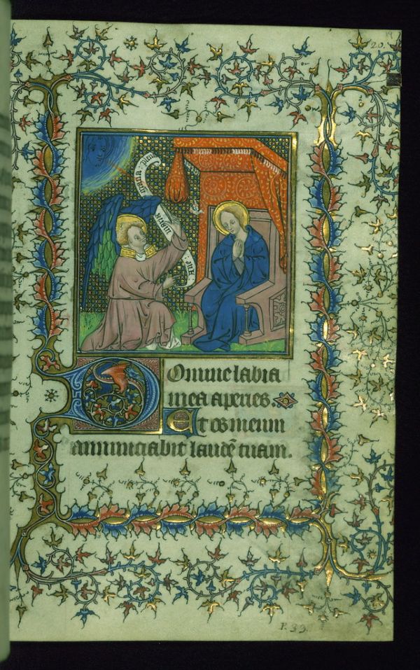 Book of Hours, Marginalia, Walters Manuscript W.99, fol. 19r