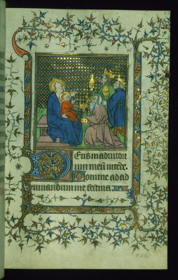 Book of Hours, Marginalia, Walters Manuscript W.99, fol. 55r