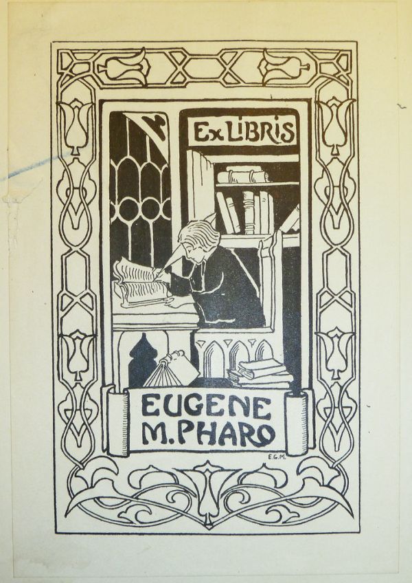 Bookplate of Eugene Morris Pharo (1893-1945)
