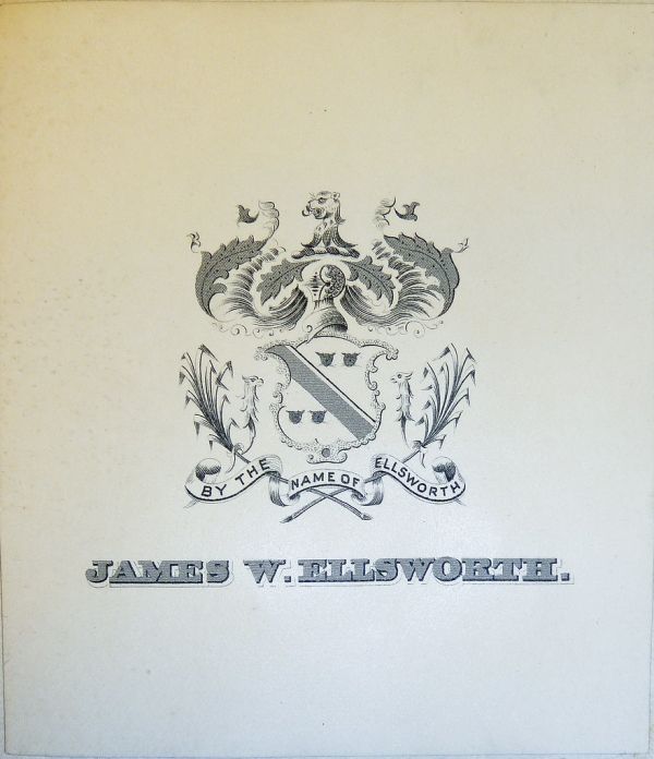 Bookplate of James W. Ellsworth (1849-1925)