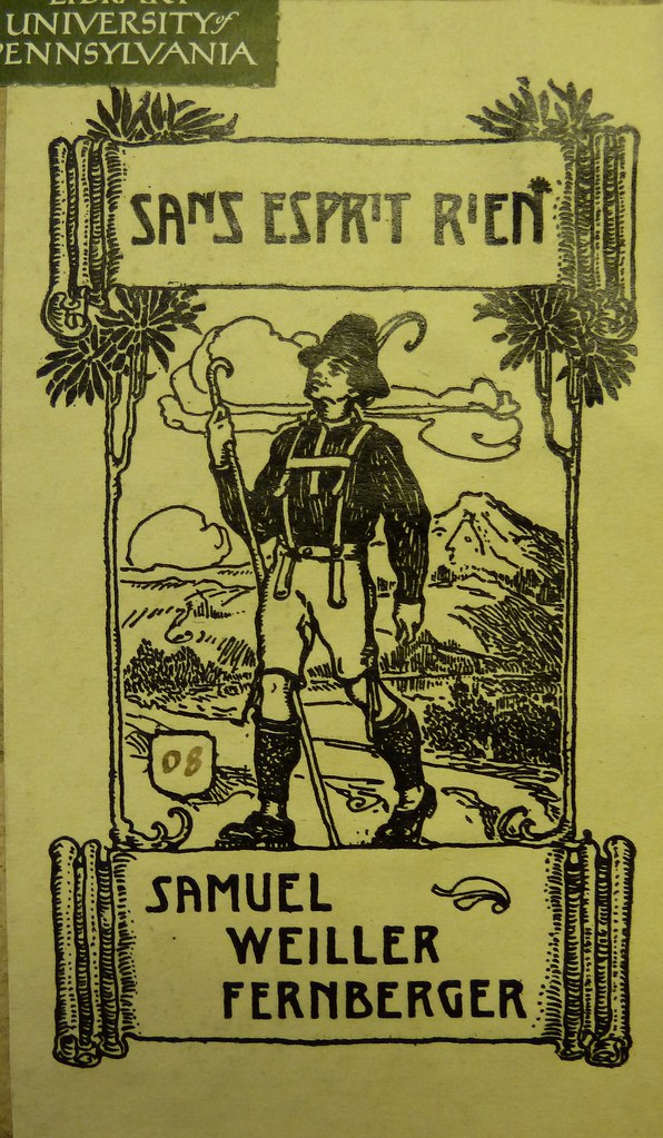 Bookplate of Samuel Weiller Fernberger (1887-1956)