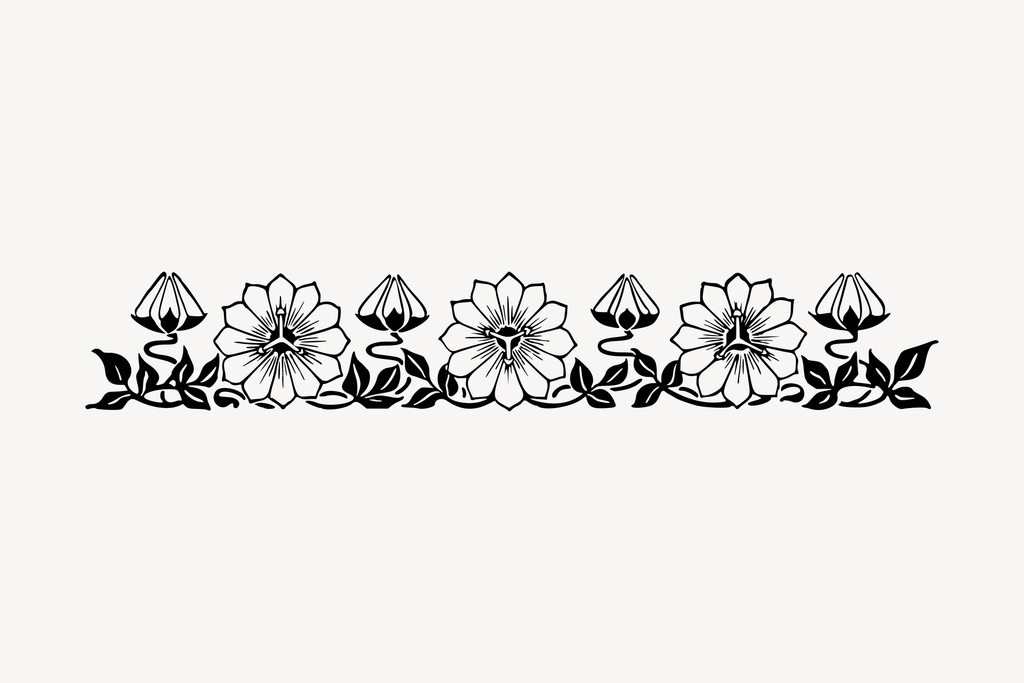 Botanical ornament clipart, drawing illustration