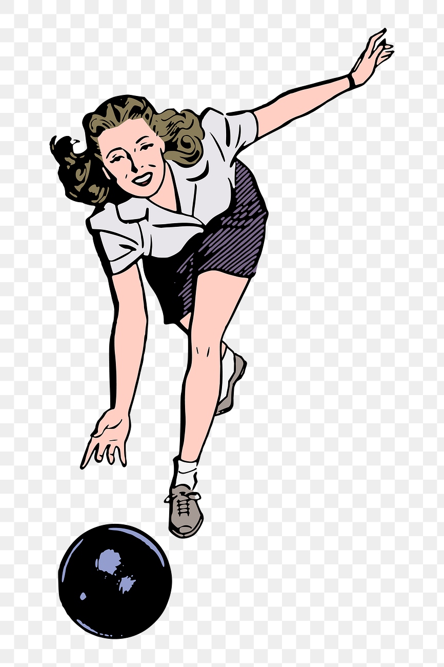 Bowling png sticker cartoon character