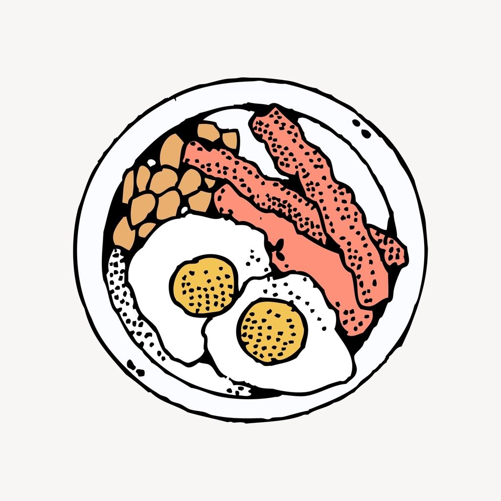 Breakfast clipart, drawing illustration vector