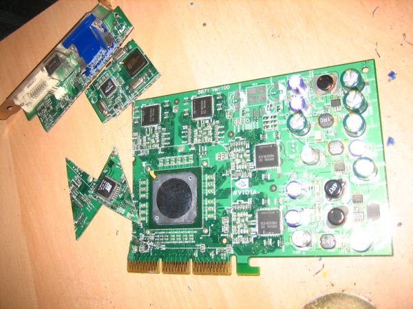 Breaking a Nvidia GeForce 4 Ti : Cutting it up! 2/2