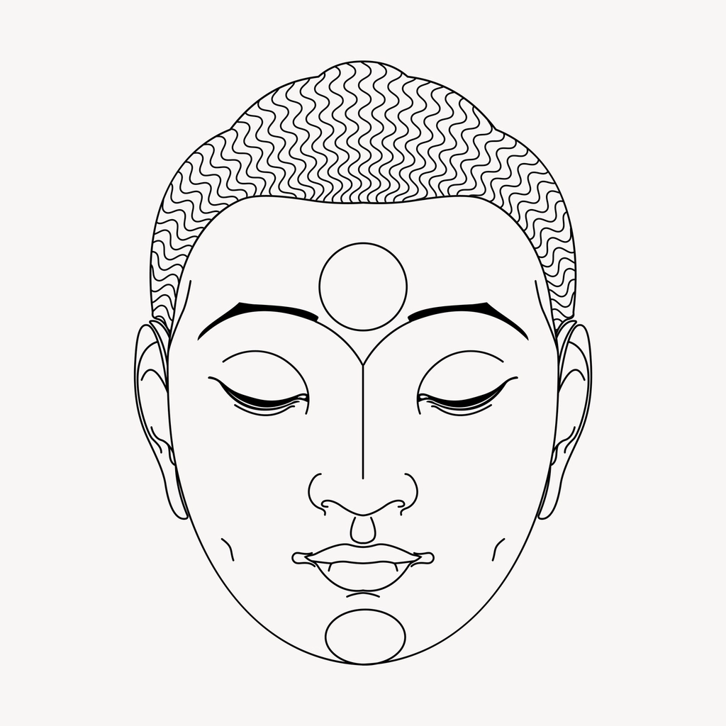 Buddha head line art, religious