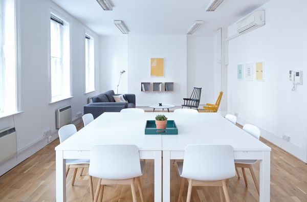 Business in white room