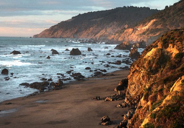CA 0082a - NORTH COAST ( 12-31-2016) howard landing, westport-union state beach, mendocino co, ca (36) watercolor